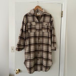 Pinache Plaid Long Shacket